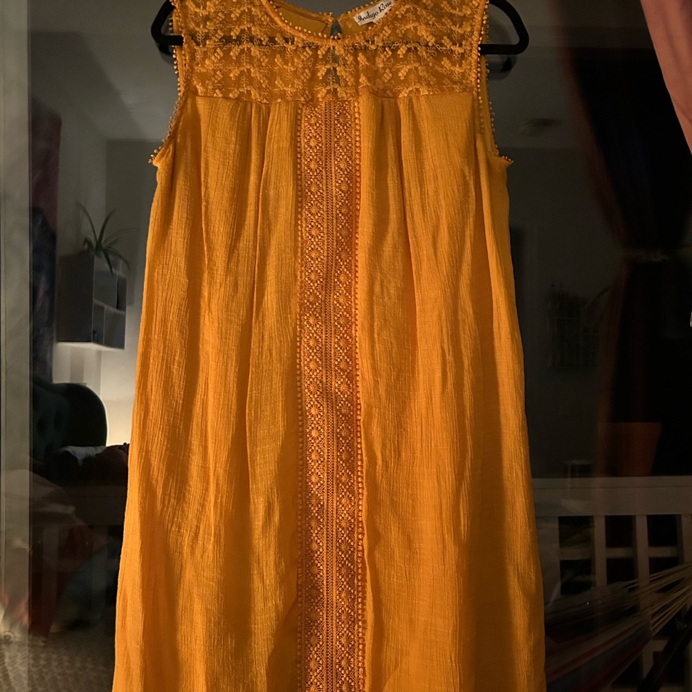 Indigo Rose Yellow Sleeveless Dress